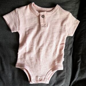 Soft Pink Textured Bodysuit One Piece